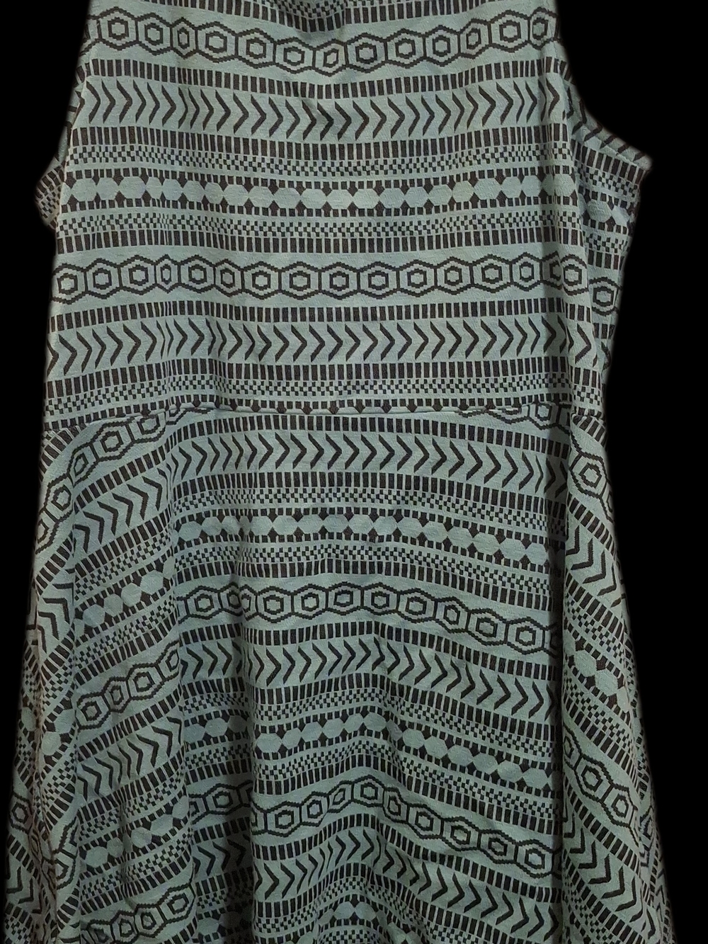 Bethany Mota Mint and Black Geometric Skater Dress